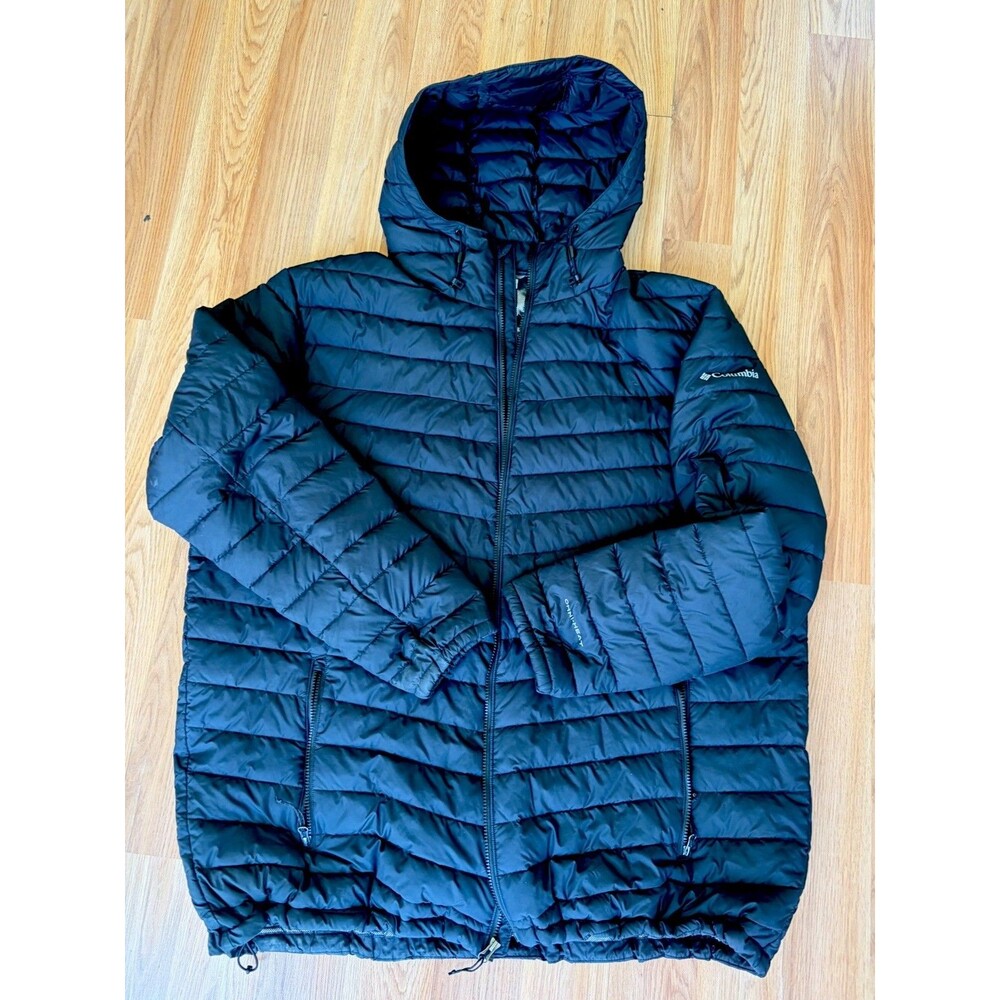 Mens Columbia Slope Edge 2 OMNI HEAT Hooded Jacket NWOT 3X LARGE TALL BLACK